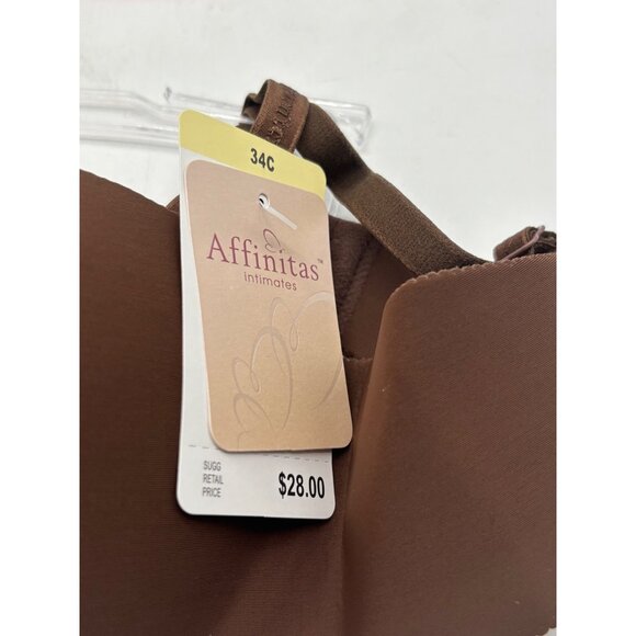 Affinitas Intimates Set of 2 Removable Straps Push-up bras, 34C, striped/brown - Picture 6 of 16